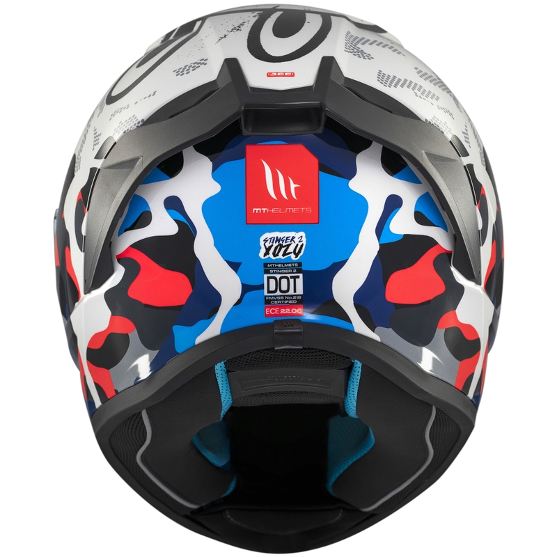 MT Stinger 2 Yozu integralus motociklininko šalmas baltai mėlynas