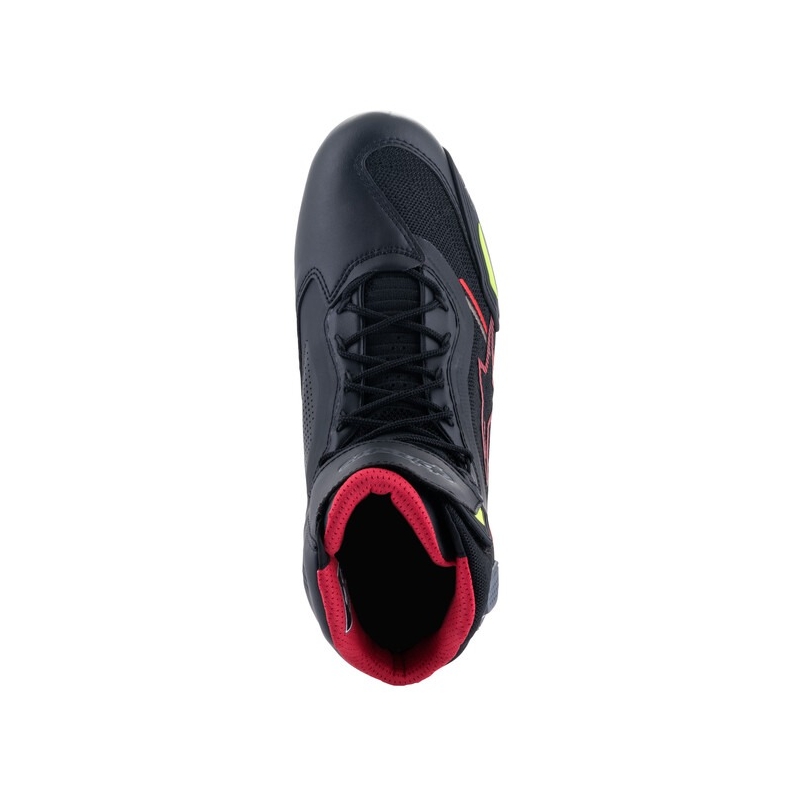 "Alpinestars Faster 3 Rideknit" juodai-raudoni-fluo geltoni-pilki motociklininko batai