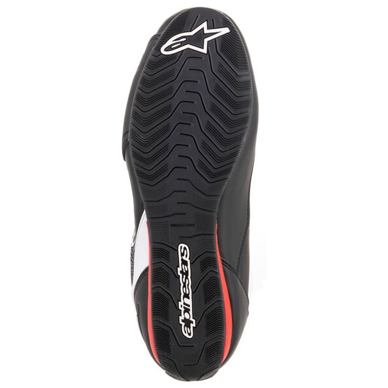 "Alpinestars Faster 3 Rideknit" juodos, baltos ir raudonos spalvų motociklininko batai