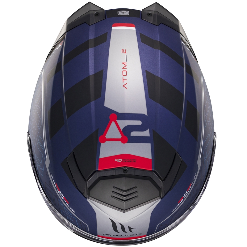 MT Atom 2 SV Destiny apverčiamas motociklininko šalmas matinės mėlynos-juodos spalvos