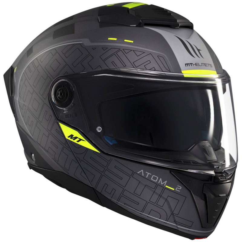 MT Atom 2 SV Destiny apverčiamas motociklininko šalmas matinis juodai pilkas