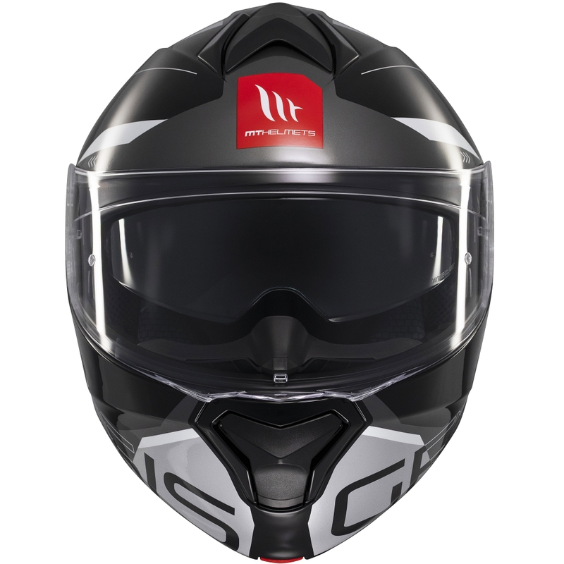 MT Genesis SV Atempo juodai pilkas atlenkiamas motociklininko šalmas