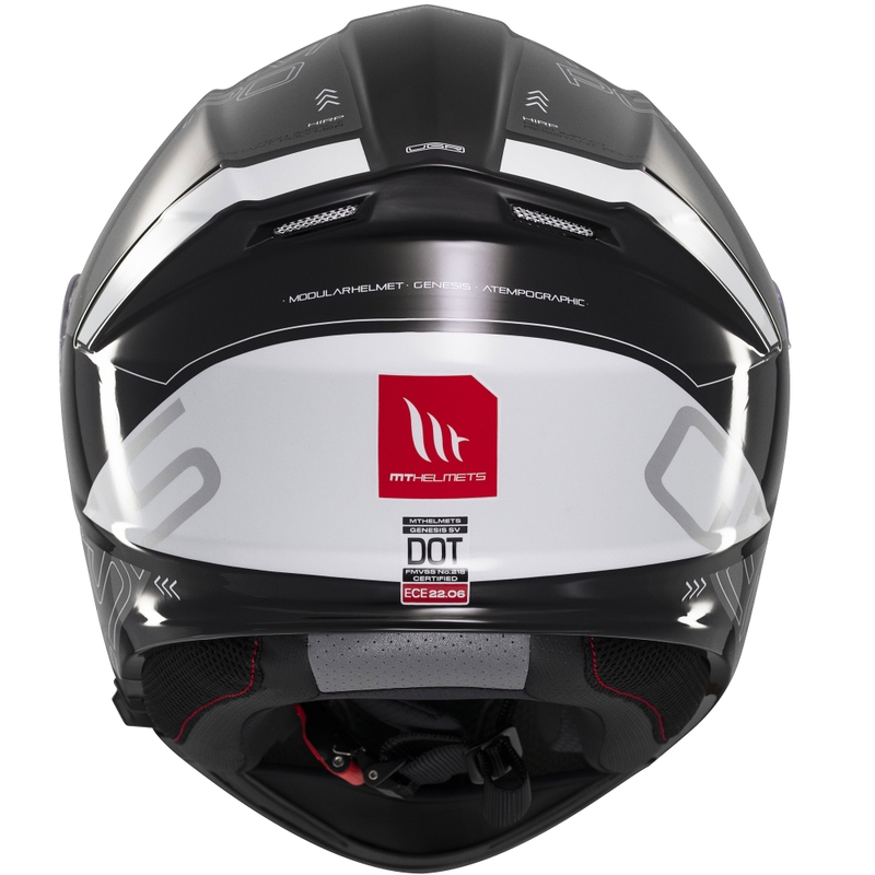 MT Genesis SV Atempo juodai pilkas atlenkiamas motociklininko šalmas