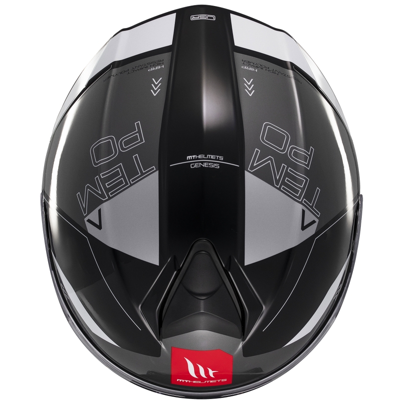 MT Genesis SV Atempo juodai pilkas atlenkiamas motociklininko šalmas