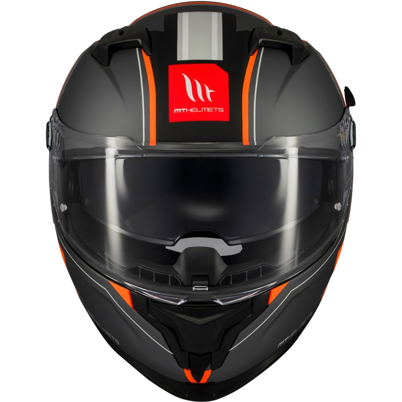 MT Braker SV Charm integralus motociklininko šalmas matinis juodai oranžinis