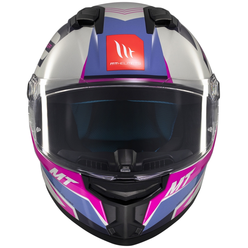 MT Stinger 2 Tron integralus motociklininko šalmas pilkai violetinės ir rožinės spalvos