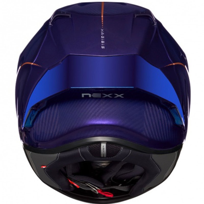 Integruotas šalmas motociklui Nexx X.R3R Hagibis Carbon purpurinės spalvos