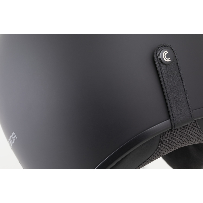 "Cassida Oxygen 2.0 Solid Matte Black-Dark Grey" atviras motociklininko šalmas