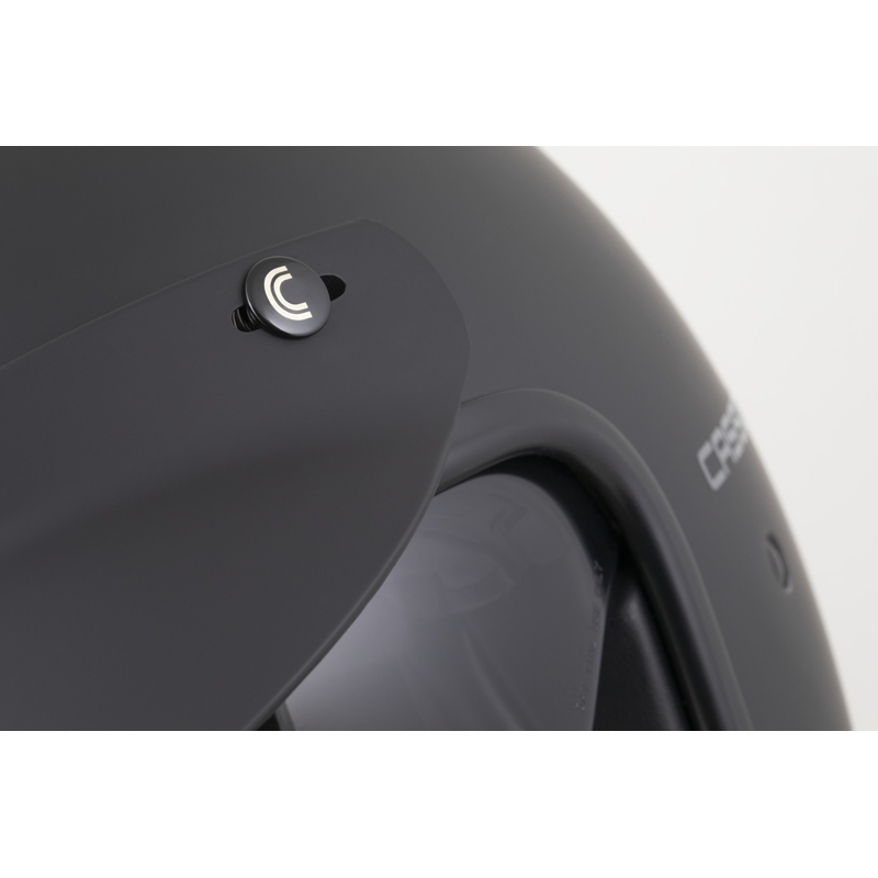 "Cassida Oxygen 2.0 Solid Matte Black-Dark Grey" atviras motociklininko šalmas