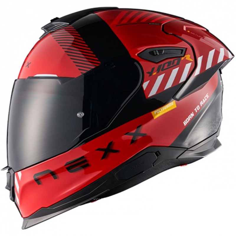 Integruotas motociklininko šalmas NEXX Y.100R Fade red-black