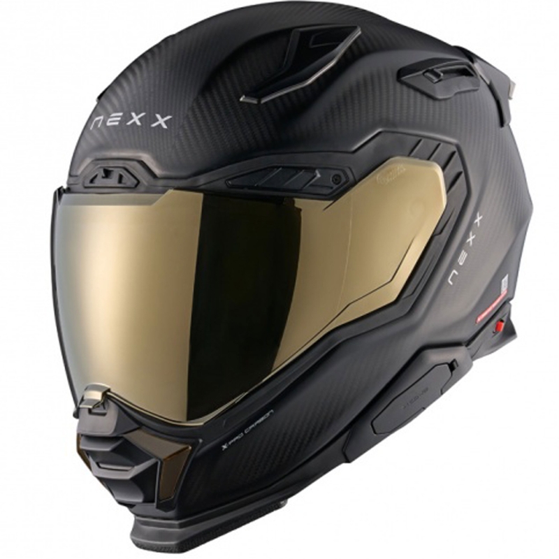 Integruotas motociklininko šalmas Nexx X.WST3 Zero PRO Carbon matinis auksinis