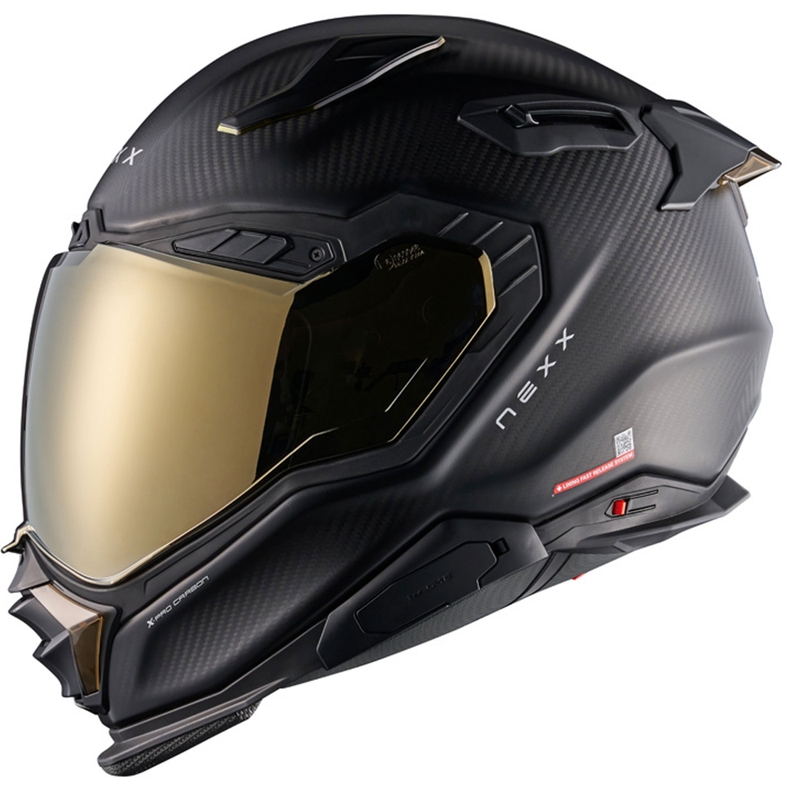 Integruotas motociklininko šalmas Nexx X.WST3 Zero PRO Carbon matinis auksinis