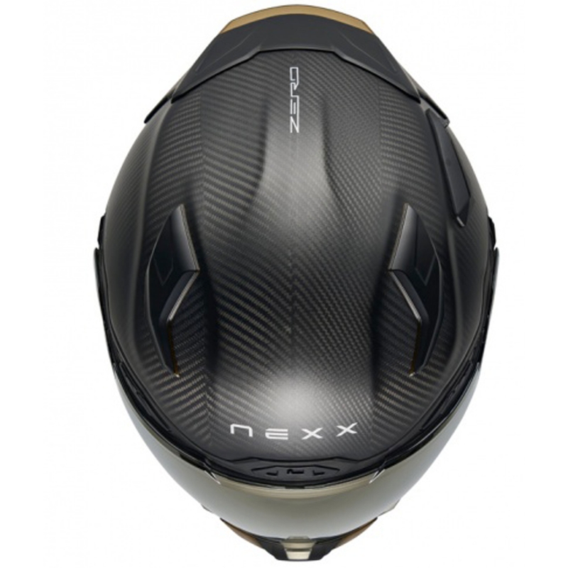 Integruotas motociklininko šalmas Nexx X.WST3 Zero PRO Carbon matinis auksinis
