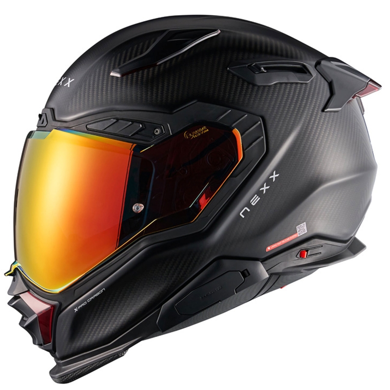 Integruotas motociklininko šalmas Nexx X.WST3 Zero PRO Carbon matinės raudonos spalvos