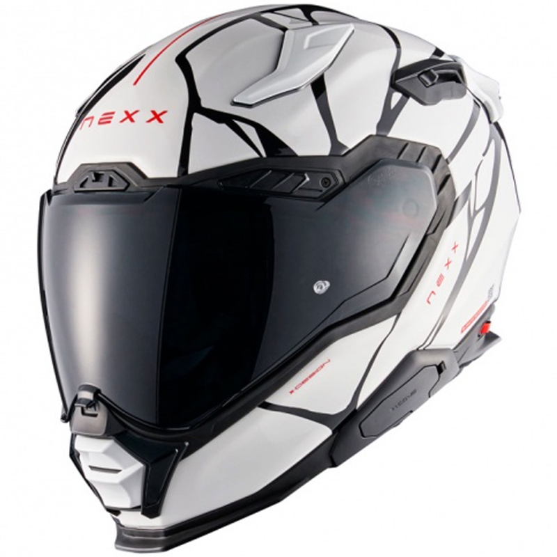 Integruotas motociklininko šalmas "Nexx X.WST3 B-Side" baltai juodas