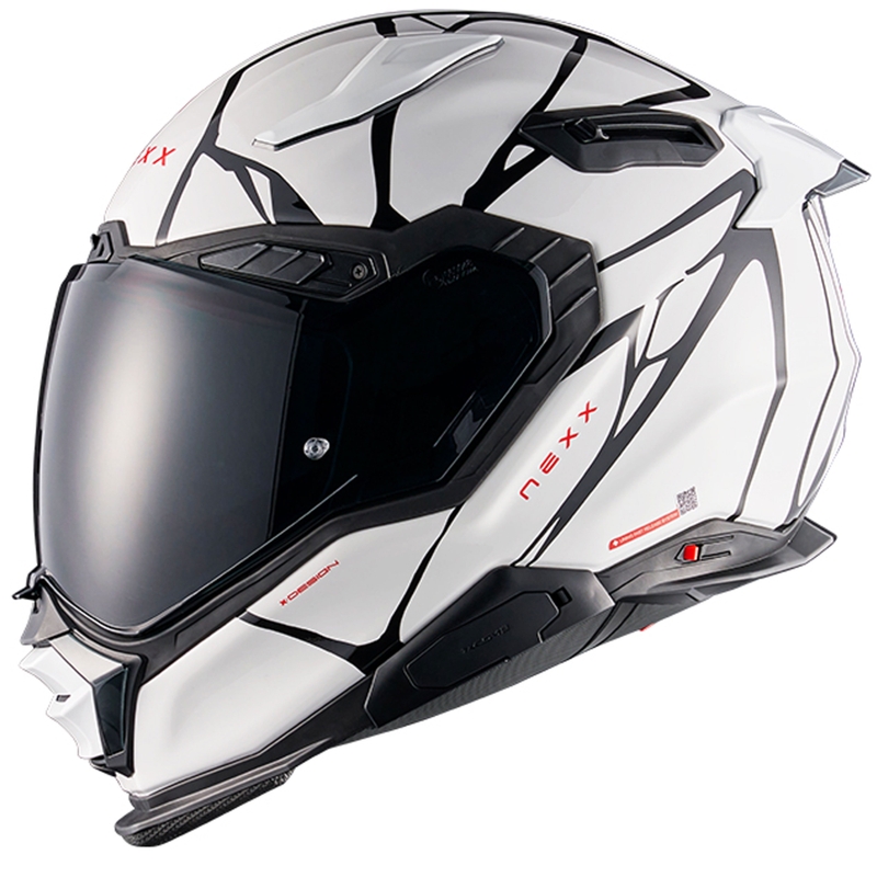 Integruotas motociklininko šalmas "Nexx X.WST3 B-Side" baltai juodas