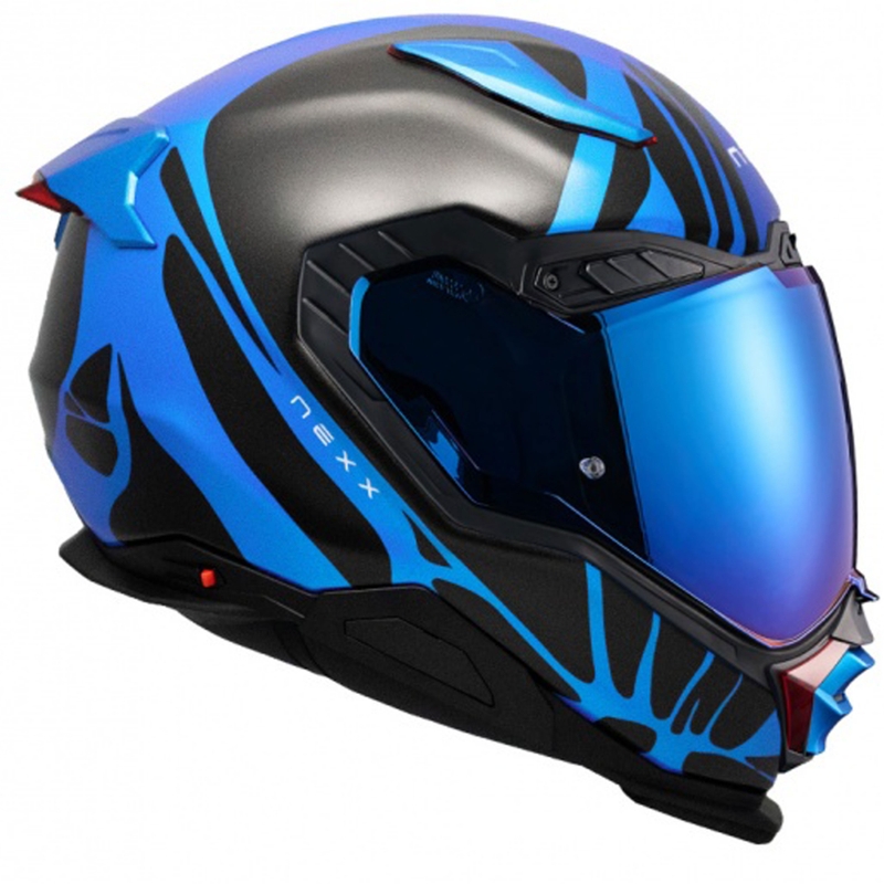 Integruotas motociklininko šalmas "Nexx X.WST3 B-Side" mėlynai juodas