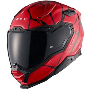 Integruotas motociklininko šalmas "Nexx X.WST3 B-Side" raudonai juodas