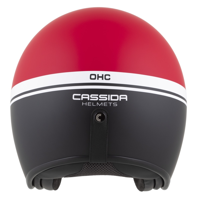 Atviras šalmas motociklui Cassida Oxygen 2.0 Jawa OHC matinis raudona-juoda-balta