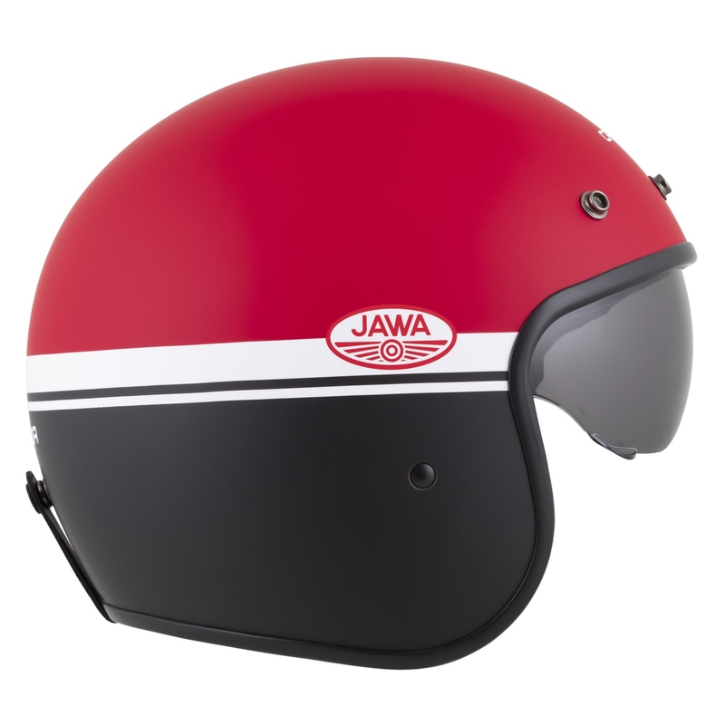 Atviras šalmas motociklui Cassida Oxygen 2.0 Jawa OHC matinis raudona-juoda-balta