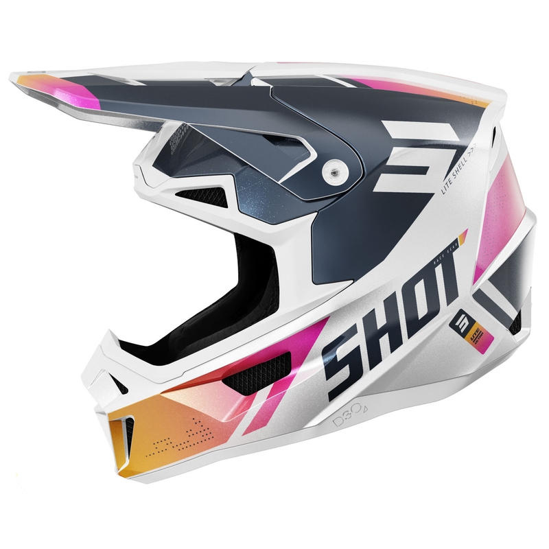 Motokroso šalmas "Shot Lite Ultra pearl blue-orange-pink