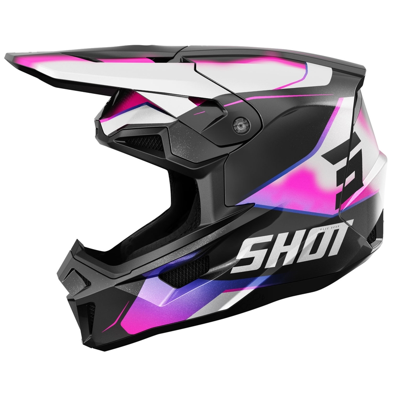 Motokroso šalmas "Shot Lite Astral" mėlynai rožinis