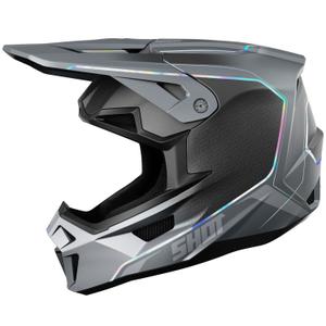Motokroso šalmas "Shot Lite Challenger pearl grey holographic