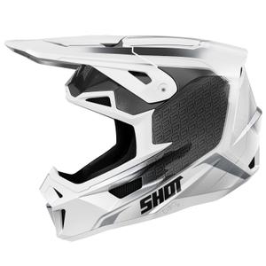 Motokroso šalmas "Shot Lite Challenger pearl" juodai baltas