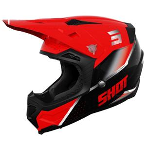 Motokroso šalmas Shot Core Honor raudona-juoda-perlamutrinė