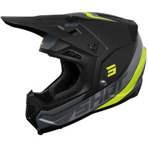 Motokroso šalmas Shot Core Custom juoda-fluo geltona