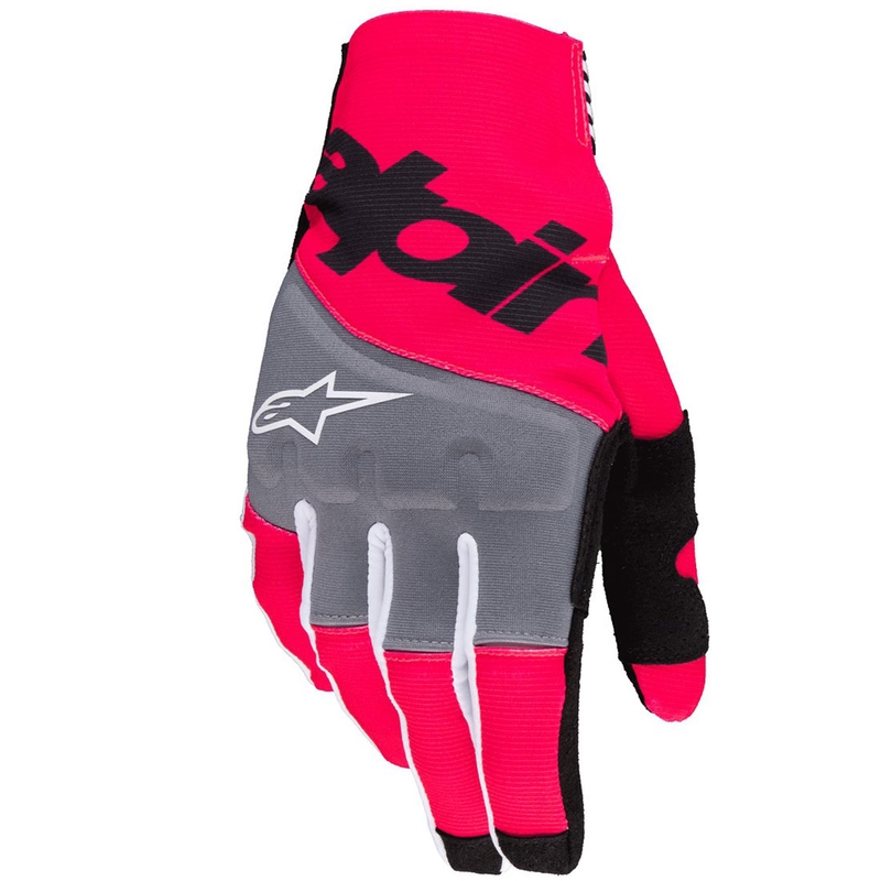 Alpinestars Techstar motokroso pirštinės juoda-fluo rožinė