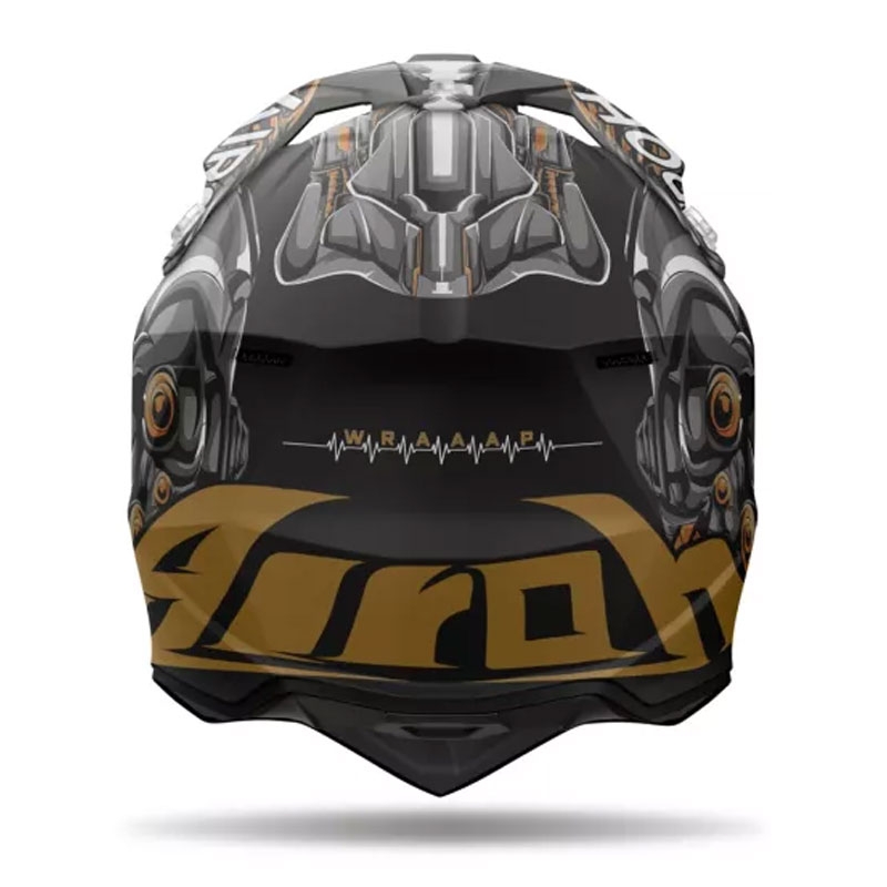 Motokroso šalmas Airoh Wraaap Cyborg matinis juodas
