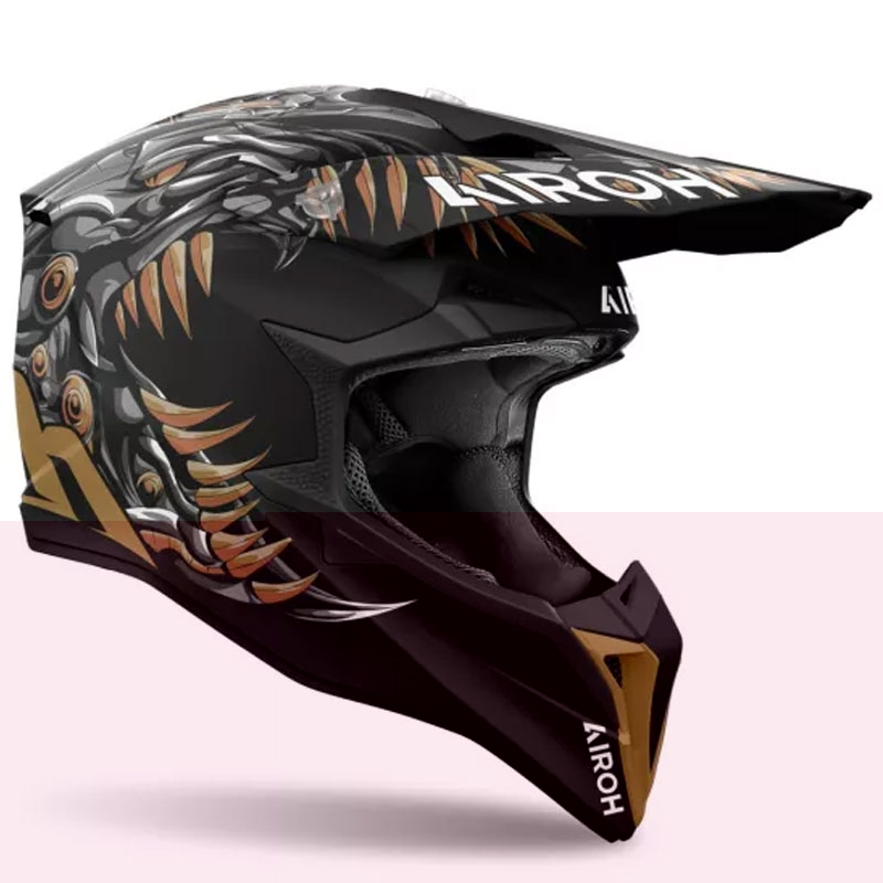 Motokroso šalmas Airoh Wraaap Cyborg matinis juodas