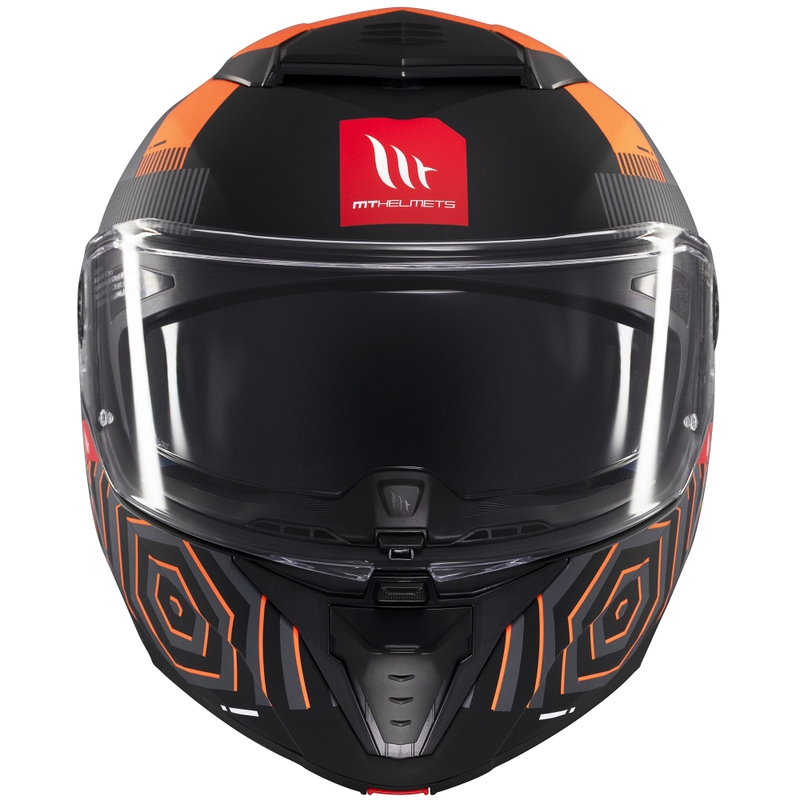 MT Atom 2 SV Strange apverčiamas motociklininko šalmas matinis pilkai-juodai-oranžinis