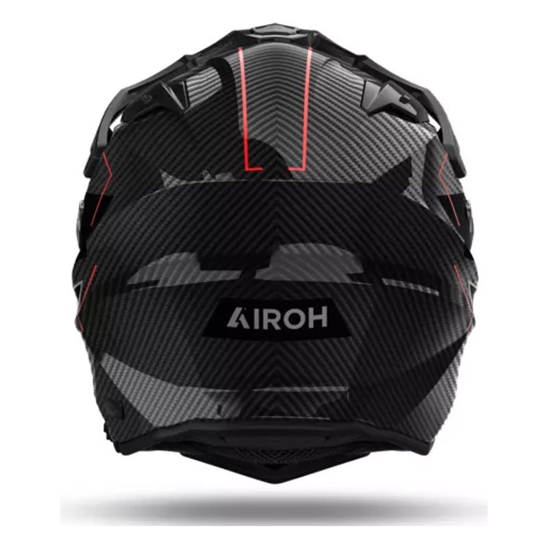 "Airoh Commander 2 Carbon" stilingas juodai raudonas enduro šalmas
