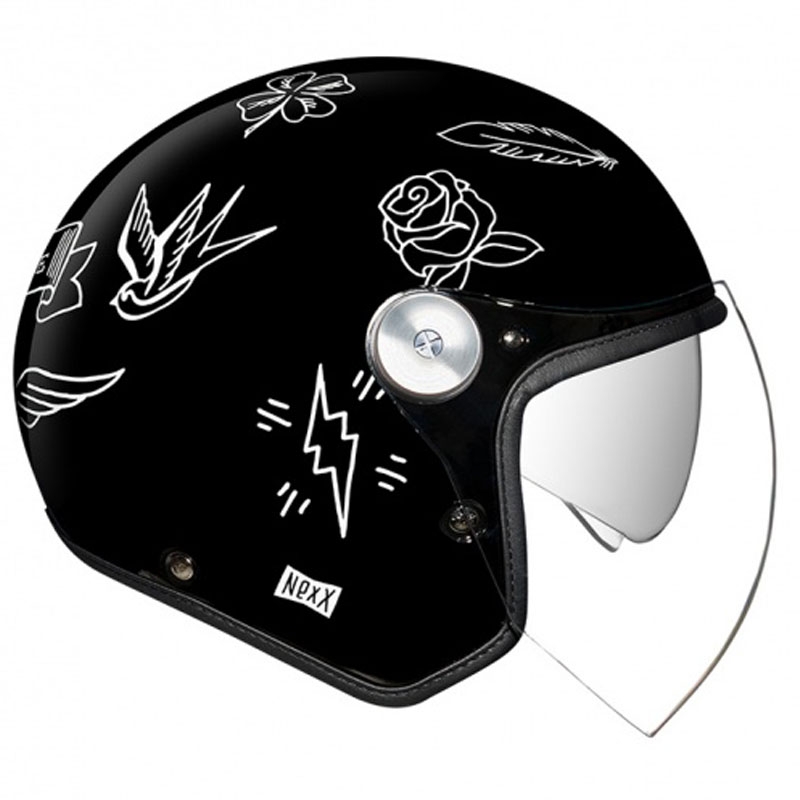 Atviras šalmas Nexx X.G30 Tattoo juodai baltas išpardavimas