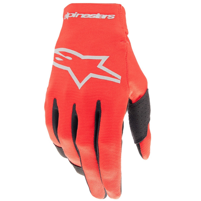 Alpinestars Radar vaikiškos motokroso pirštinės raudonos ir sidabrinės spalvos