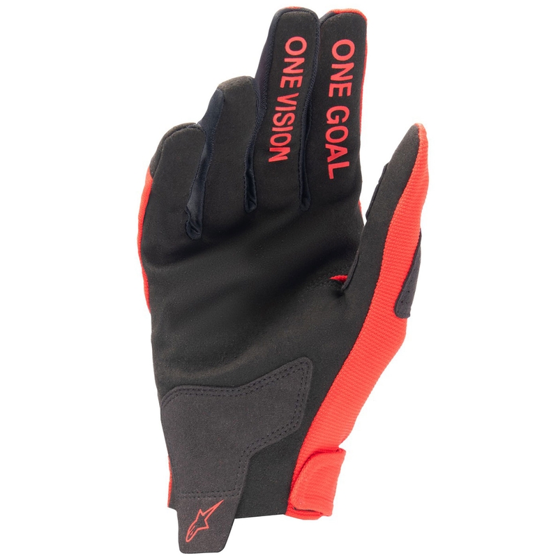 Alpinestars Radar vaikiškos motokroso pirštinės raudonos ir sidabrinės spalvos