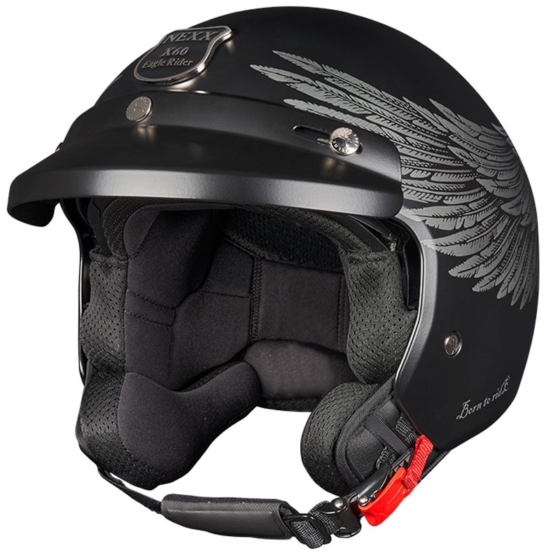 Atviras motociklininko šalmas NEXX Y.10 EAGLE RIDER juodai pilkas išpardavimas