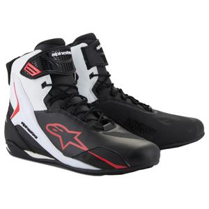 Alpinestars Faster-4 juodi, balti ir raudoni motociklininko batai
