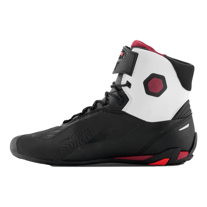 Alpinestars Faster-4 juodai-baltai-tamsiai raudoni motociklininko batai