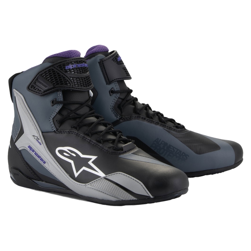 Moteriški Alpinestars Stella Faster-4 Black-Grey-Purple motociklininkų batai