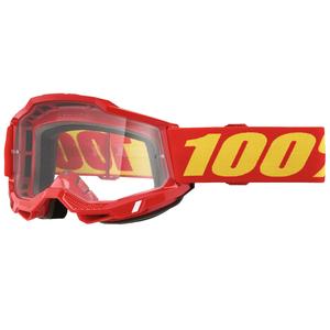Vaikiški motokroso akiniai 100% ACCURI 2 raudoni su skaidriu stiklu