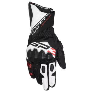 Alpinestars SP-3 juodai-baltai-fluo raudonos motociklininko pirštinės