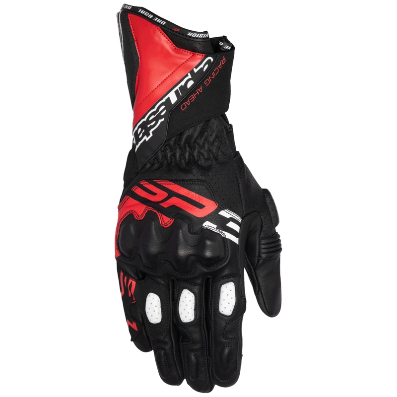 Alpinestars SP-3 juodos-raudonos-baltos motociklininko pirštinės