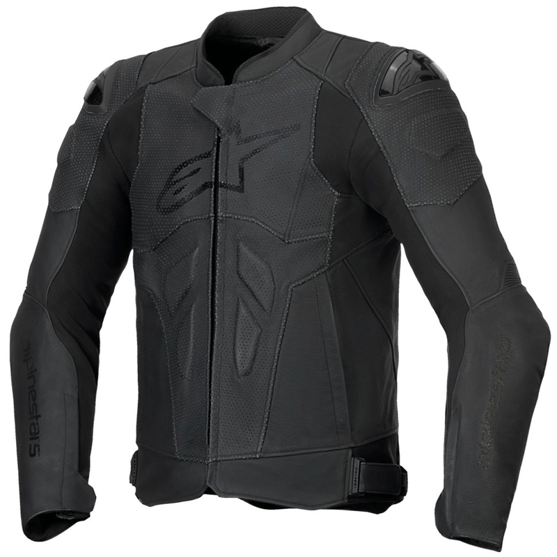 "Alpinestars Dusk Airflow" juoda odinė motociklininko striukė