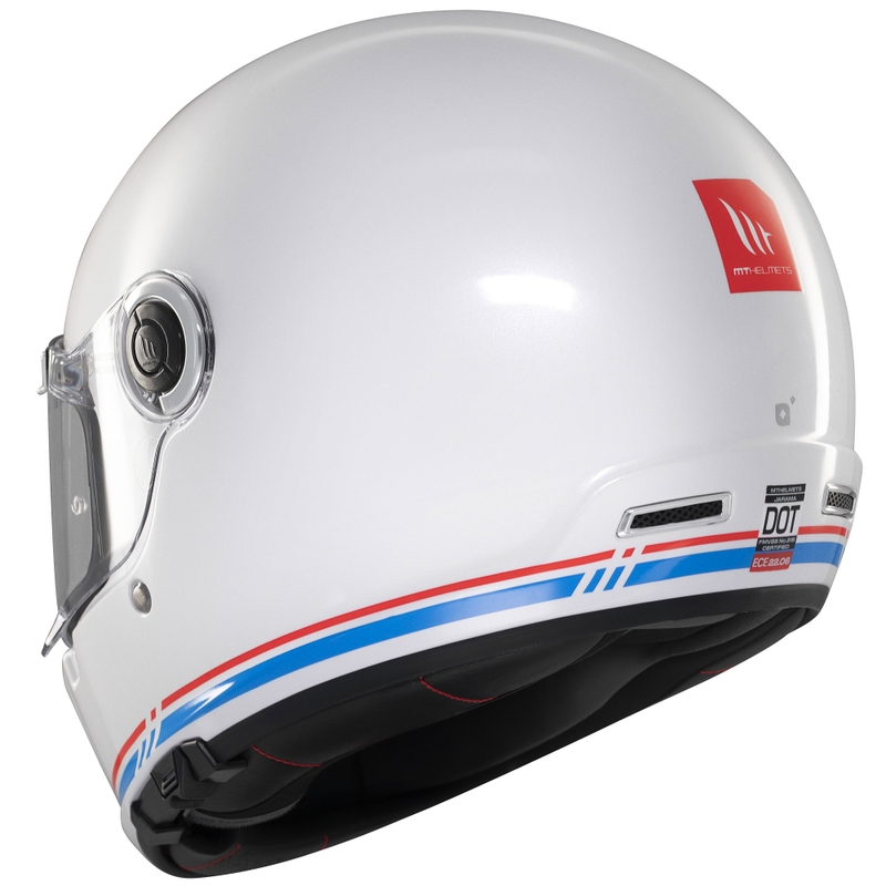 MT Jarama SV integralus motociklininko šalmas blizgus baltas