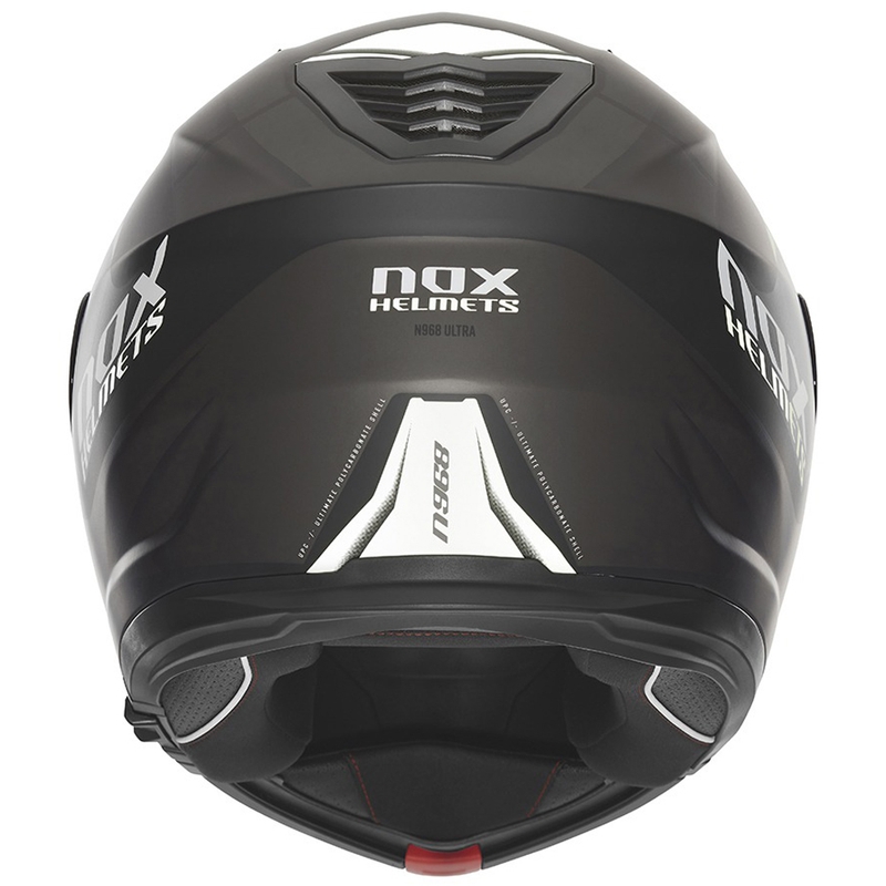 Atlenkiamas motociklo šalmas NOX N968 Ultra matinis juodas-baltas