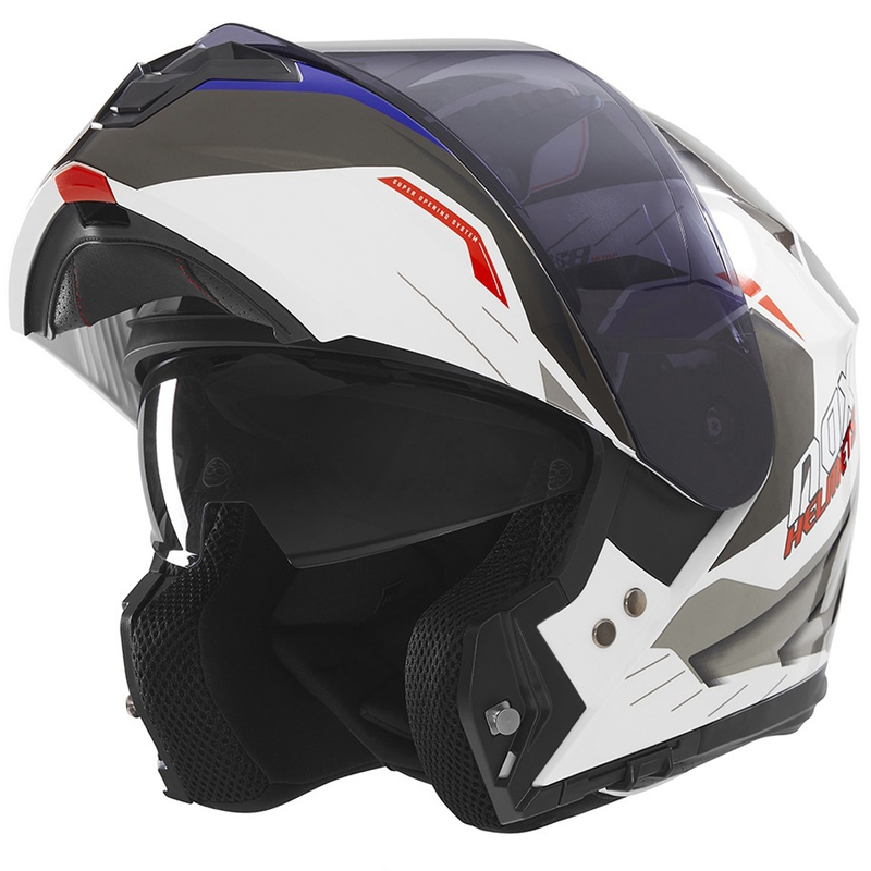 NOX N968 Ultra baltai pilkas motociklininko šalmas
