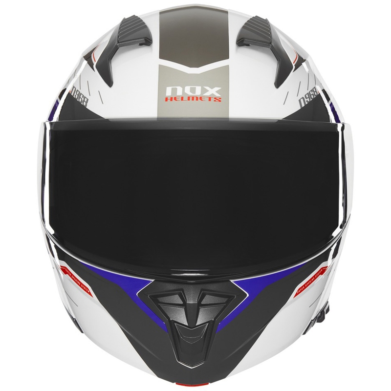 NOX N968 Ultra baltai pilkas motociklininko šalmas